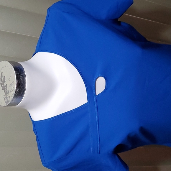 (3408) MED COUTURE 4-Ever Flex Keyhole Neckline Impact Top-Royal Blue-EUC-Sz S - Picture 2 of 14